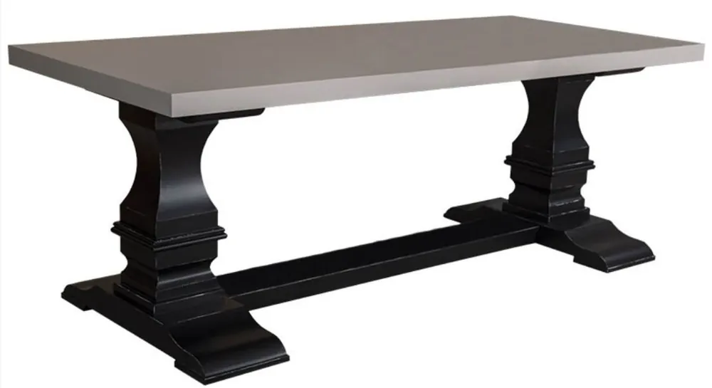 Casa Padrino Landhausstil Küchentisch Grau / Antik Schwarz 210 x 90 x H. 78 cm - Esstisch im Landhausstil Bestseller