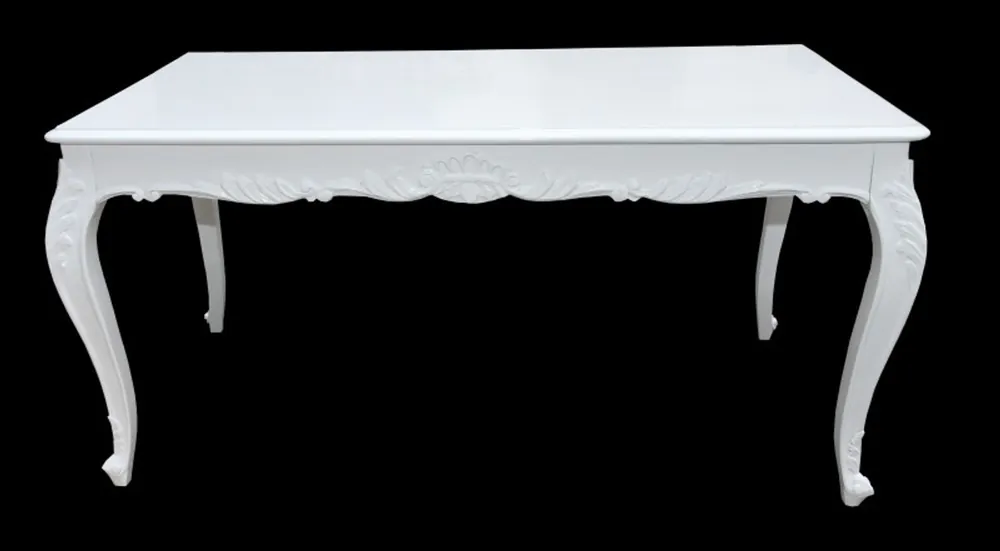 Casa Padrino Barock Esstisch Weiss glänzend 140 cm Rabatt