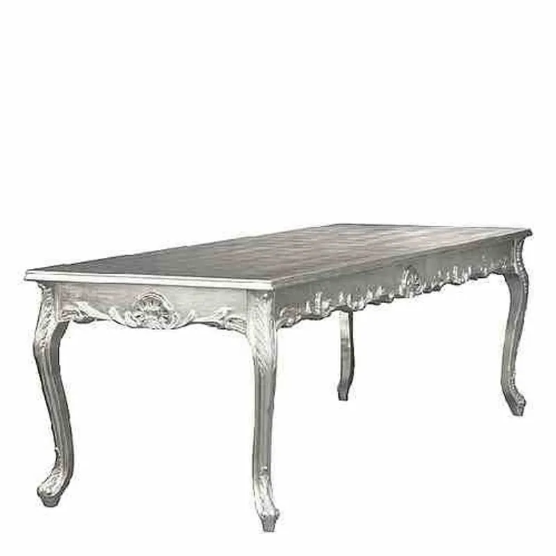 Nur Für Kurze Zeit Casa Padrino Barock Esstisch Silber 180cm - Esszimmer Tisch