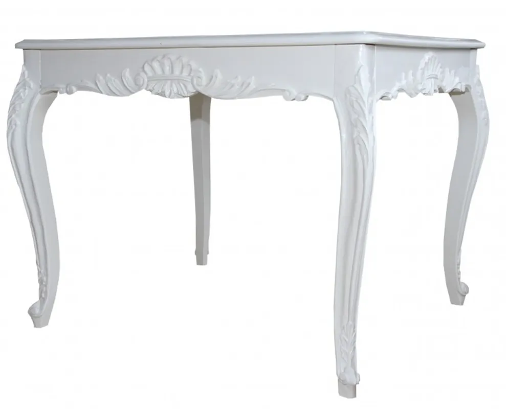 Sale Casa Padrino Barock Esstisch Weiss 100 cm x 90 cm- Esszimmer Tisch