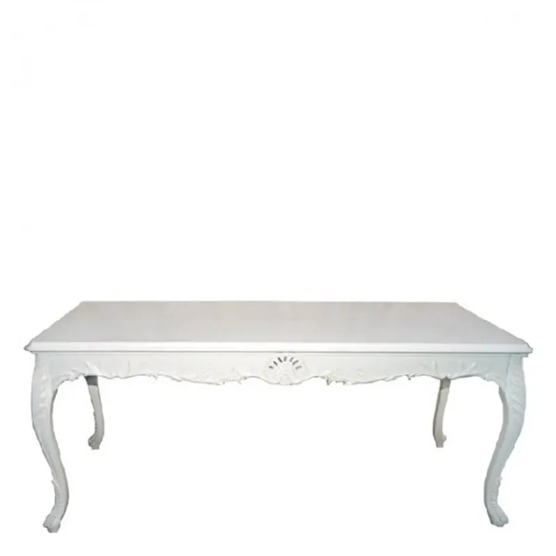 Highlight Barock Esstisch Weiss 200cm - Esszimmer Tisch Barock Möbel