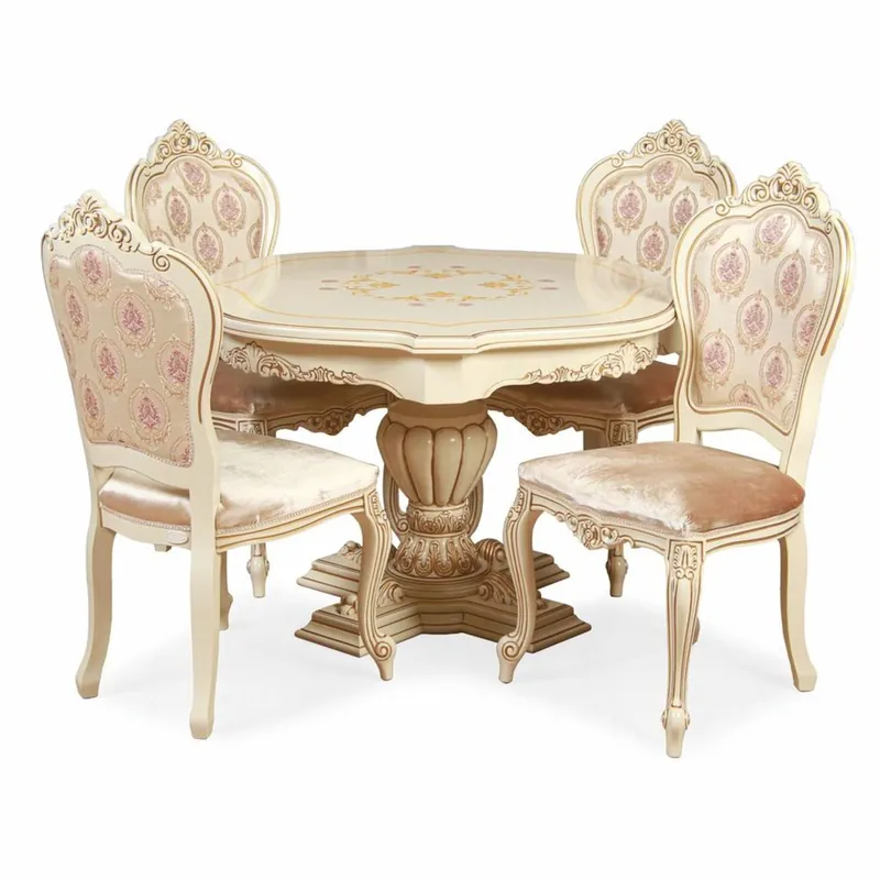 Casa Padrino Luxus Barock Esszimmer Set Creme / Braun - Barock Möbel Bestseller