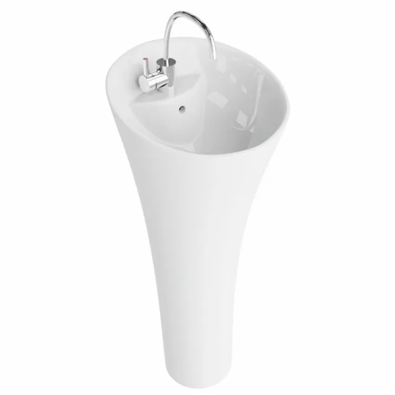 Kracherpreis Casa Padrino Luxus Waschbecken Hochglanz Weiß H. 95 cm - Freistehendes Waschbecken
