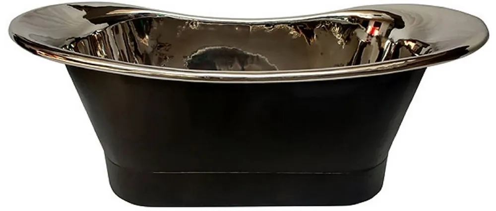 Casa Padrino Luxus Jugendstil Kupfer Badewanne Schwarz / Silber 170 x 71 x H. 71 cm - Freistehende Retro Badewanne - Rustikale Kupfer Badezimmer Möbel Mega-Angebot