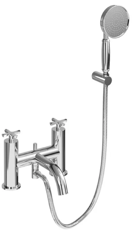 Premium Casa Padrino Luxus Badewannenarmatur Silber - Messing Badewannen Armatur mit Handbrause - Luxus Badezimmer Zubehör