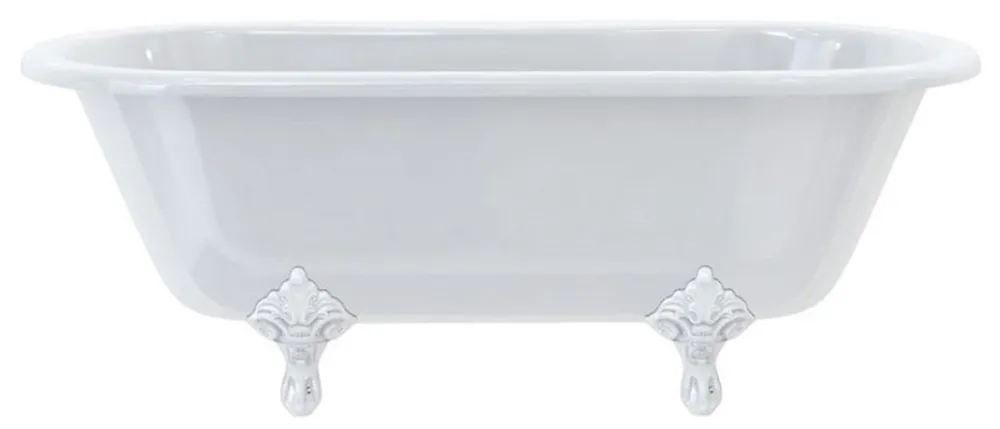 Casa Padrino Luxus Jugendstil Badewanne Weiß / Weiß 169 x 74,5 x H. 62 cm - Freistehende Retro Acryl Badewanne - Retro Badezimmer Möbel Preisknaller
