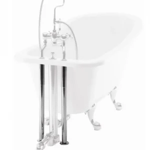 2 Dekorations Rohre Chrom für Nostalgie Badewanne Naturstein freistehend 1700mm BCha Preisknaller