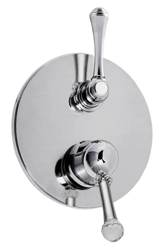 Preiswert Luxus Dusch Unterputz-Einhebelmischer mit 3-Ausgängen & Umstellung Silber Ø 19 cm - Luxus Qualität Made in Italy