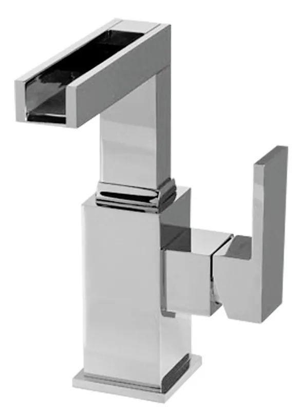 Luxus Badezimmer Waschtischarmatur Silber H. 18,8 cm - Einhand-Waschtischbatterie mit Wasserfall-Auslauf Jetzt Bestellen