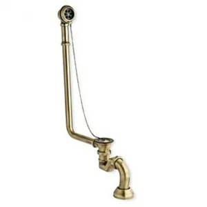 Ab und Überlauf System inkl. Siphon für Nostalgie Badewanne Venedig, Paris, Milano - Altgold Hochwertig