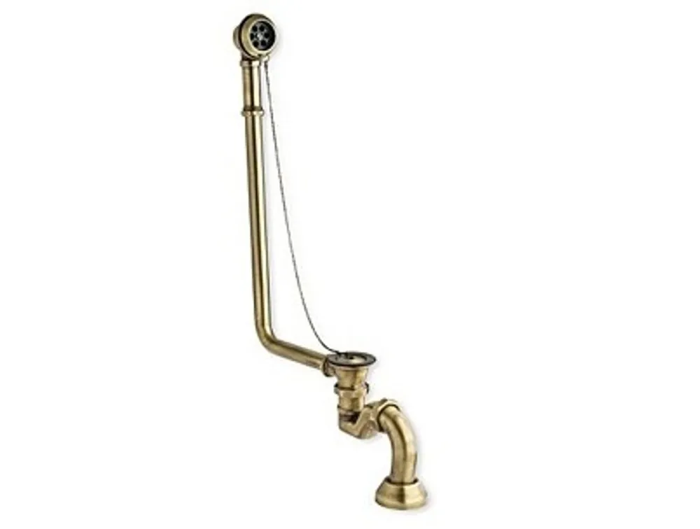 Ab und Überlauf System inkl. Siphon für Nostalgie Badewanne Venedig, Paris, Milano - Altgold Hochwertig