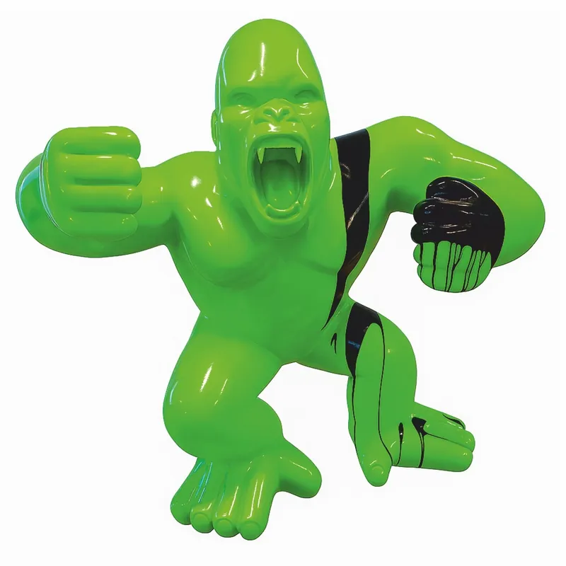 Casa Padrino XXL Deko Skulptur Gorilla Affe Grün / Schwarz H. 180 cm - Garten Figur Top-Angebot