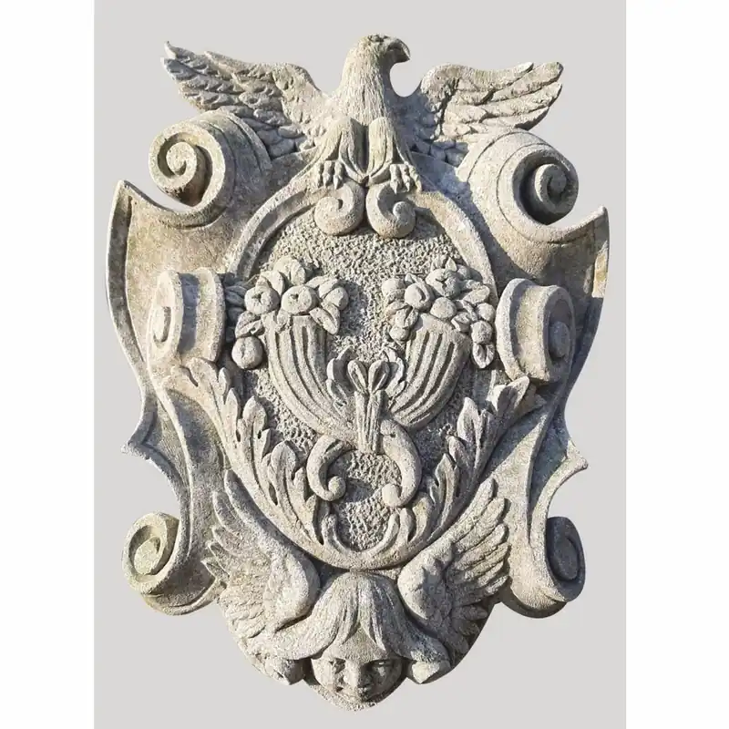 Casa Padrino Luxus Barock Wandornament Adler Grau H. 80 cm - Made in Italy Top-Seller