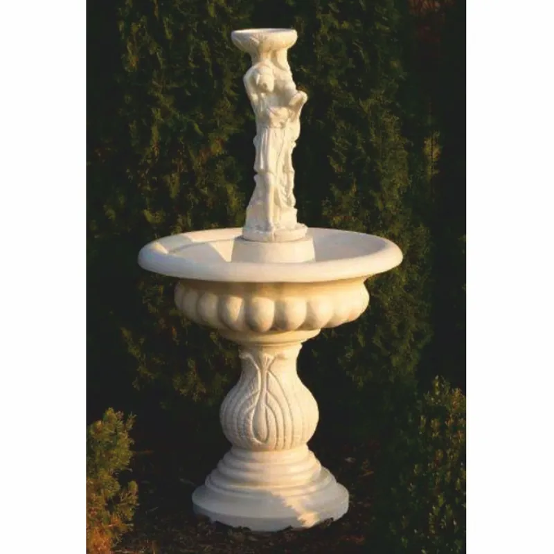 Casa Padrino Barock Vogeltränke Brunnen Frau Sandfarben Ø 79 x H. 146 cm - Garten Deko Heute Kaufen