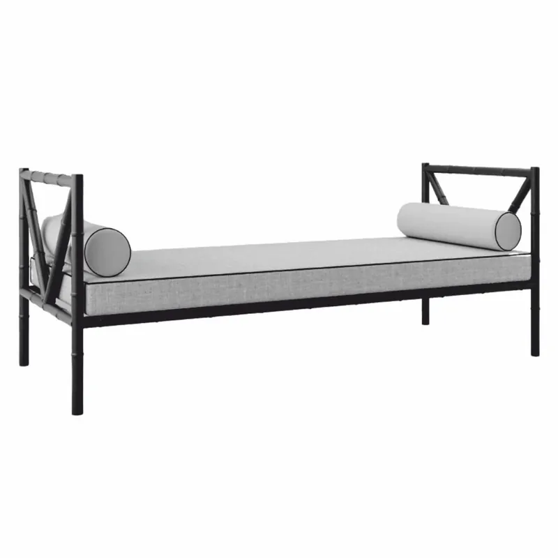 Casa Padrino Luxus Schmiedeeisen Sofa Schwarz / Grau 200 cm - Hotel & Garten Sofa Versand Am Gleichen Tag