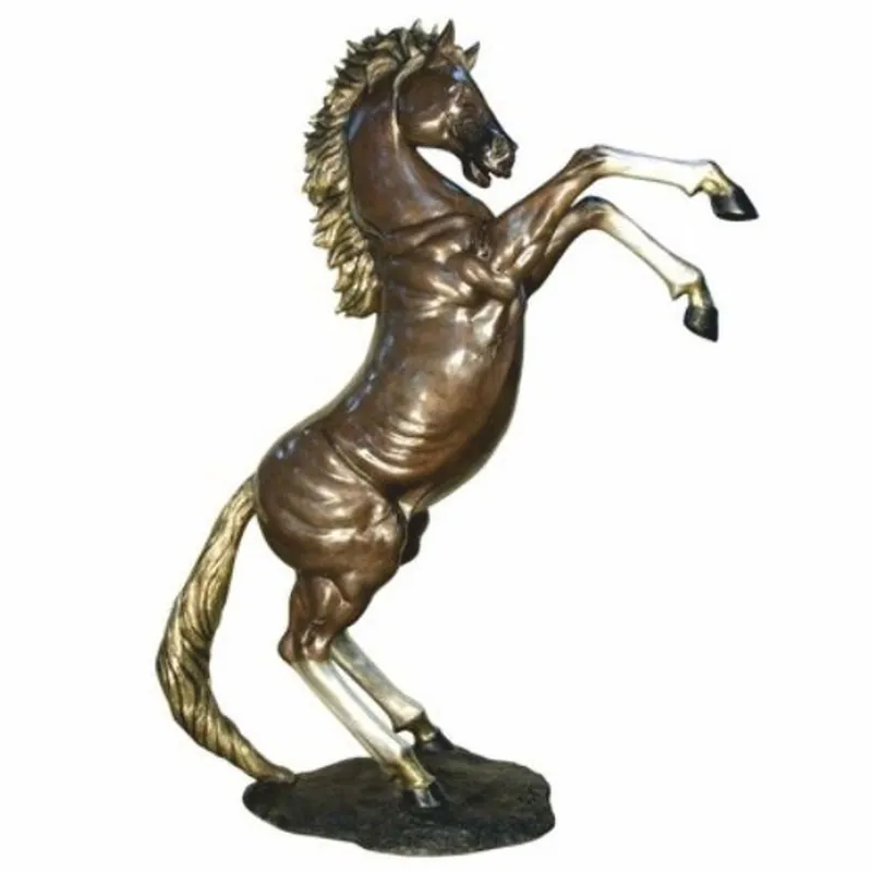Ab Werk Casa Padrino Luxus XXL Garten Deko Bronze Skulptur Pferd Linke Seite Braun / Gold H. 307 cm