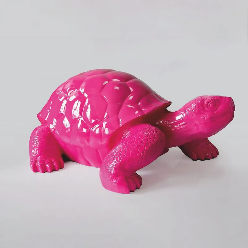Casa Padrino XXL Deko Skulptur Schildkröte Pink 196 cm - Riesige Deko Figur Solange Der Vorrat Reicht