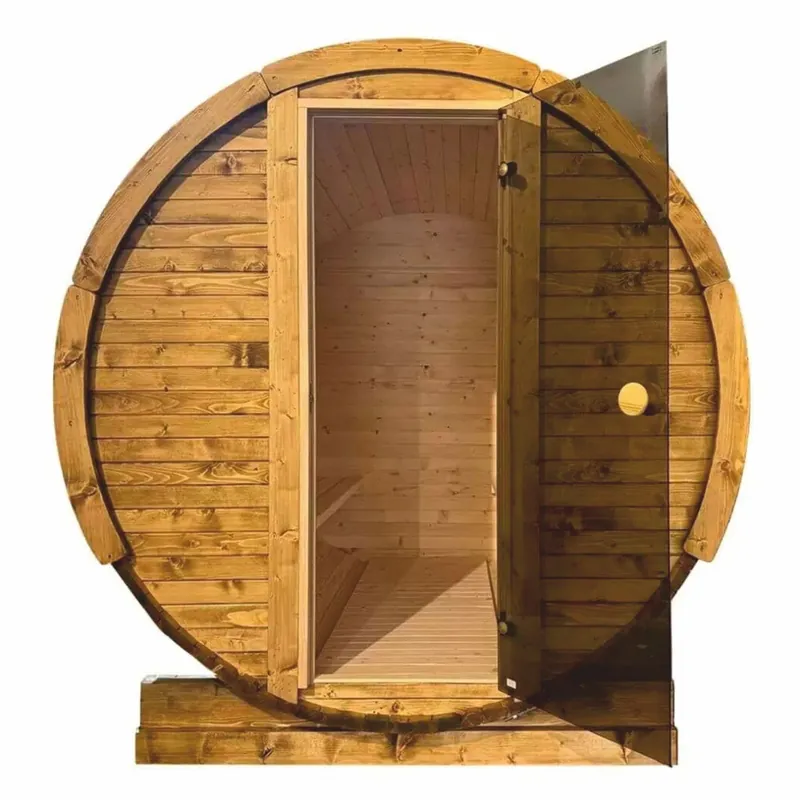 Top-Seller Casa Padrino Luxus Außensauna Naturfarben / Anthrazit 190 x 220 cm - Massivholz Gartensauna