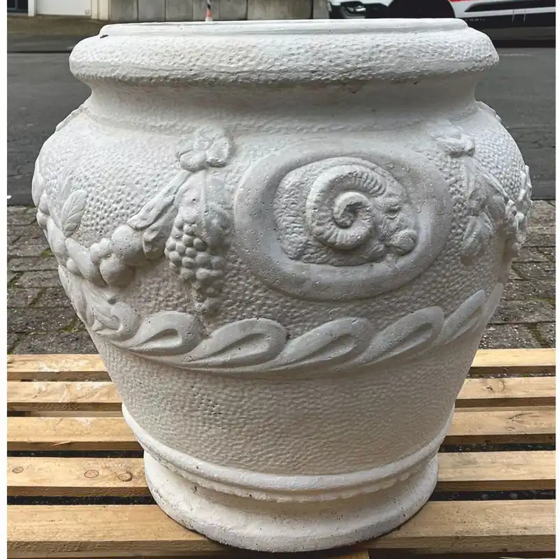 Casa Padrino Barock Garten Deko Blumentopf Grau H. 66 cm Expressversand