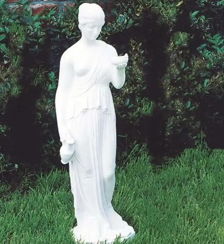 Casa Padrino Jugendstil Garten Deko Skulptur Frau Weiß H. 80 cm - Made in Italy Sale