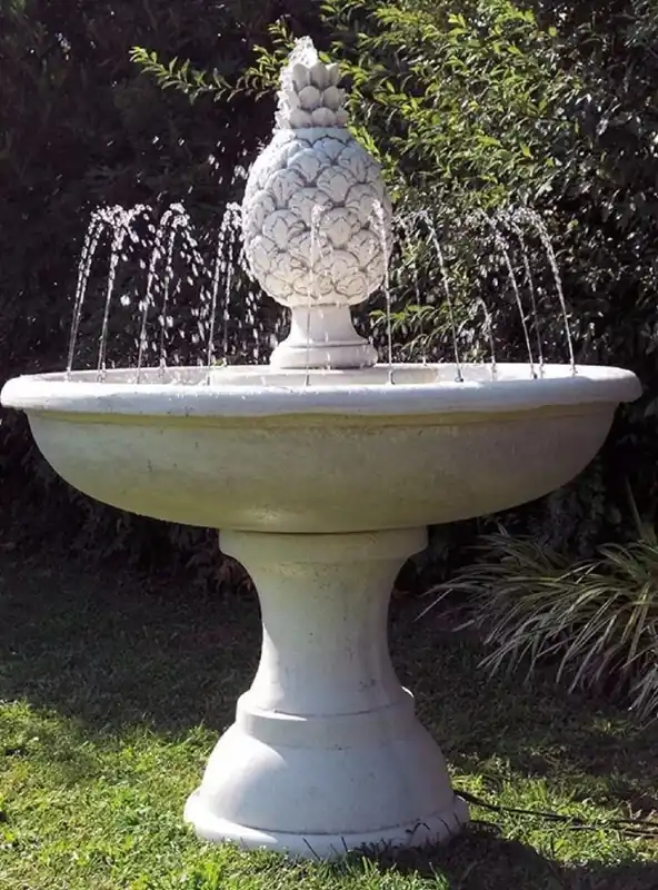Casa Padrino Barock Springbrunnen Grau Ø 102 x H. 131 cm - Runder Gartenbrunnen - Made in Italy Gleich Bestellen