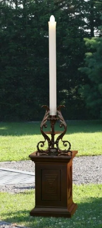 Großhandel Casa Padrino Barock Gartenleuchte Rost / Weiß H. 219,5 cm - Barockstil Außenstehleuchte