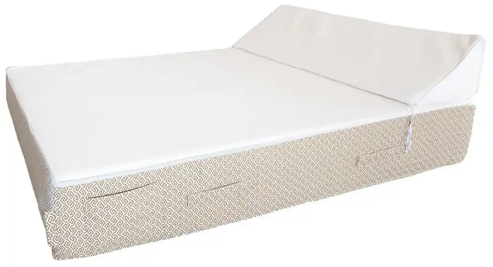 Original Casa Padrino Luxus Doppel Gartenliege Weiß / Beige 180 x 160 cm