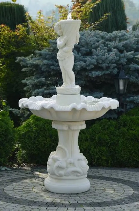 Casa Padrino Barock Springbrunnen Weiß Ø 100 x H. 167 cm Sichere Zahlung
