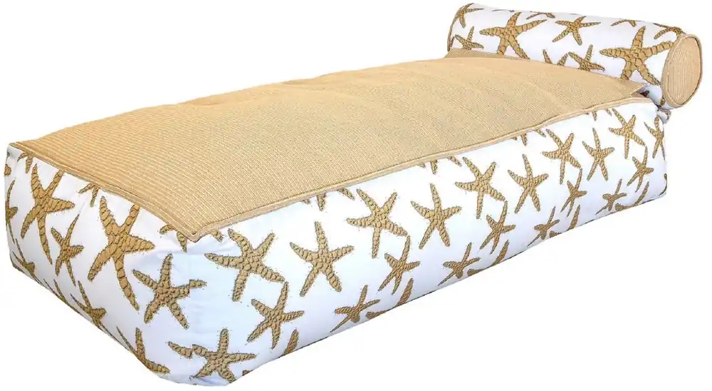 Casa Padrino Luxus Wasserliege mit Kopfstütze Weiß / Beige 180 cm Markenware