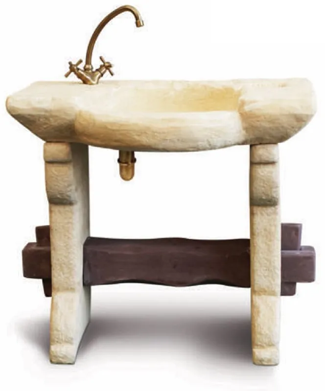 Expressversand Casa Padrino Jugendstil Gartenspüle Sandfarben / Braun H. 84 cm