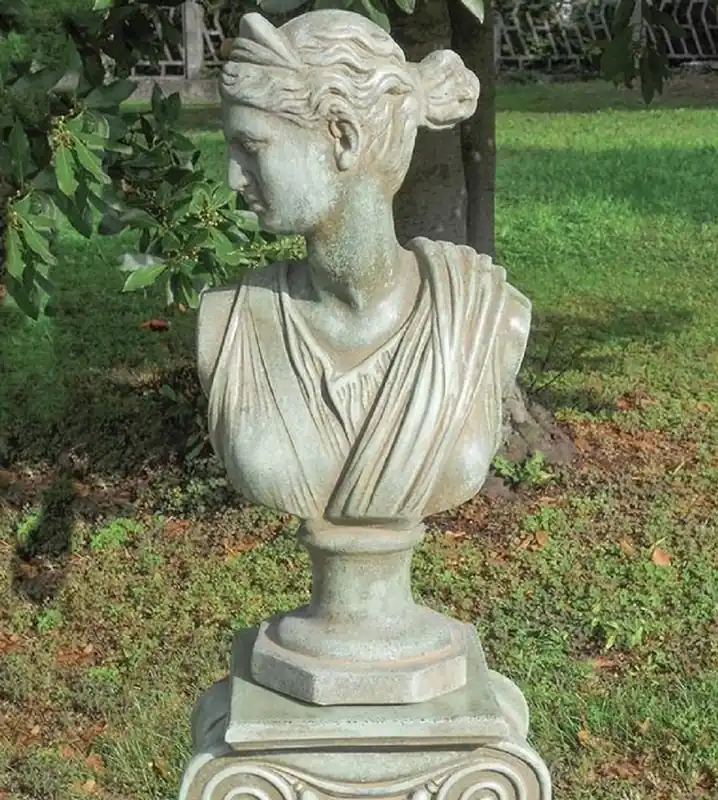 Billig Casa Padrino Jugendstil Garten Deko Büste Dame Antik Grün H. 45 cm