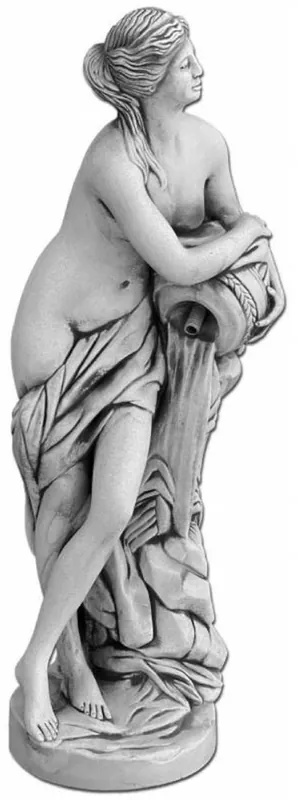 Casa Padrino Jugendstil Wasserspeier Skulptur Frau Grau H. 78 cm Expressversand