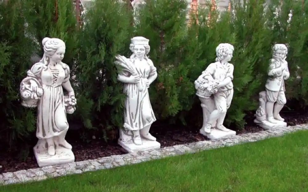Saisonangebot Casa Padrino Jugendstil Garten Deko Skulpturen 4er Set Grau H. 75 cm