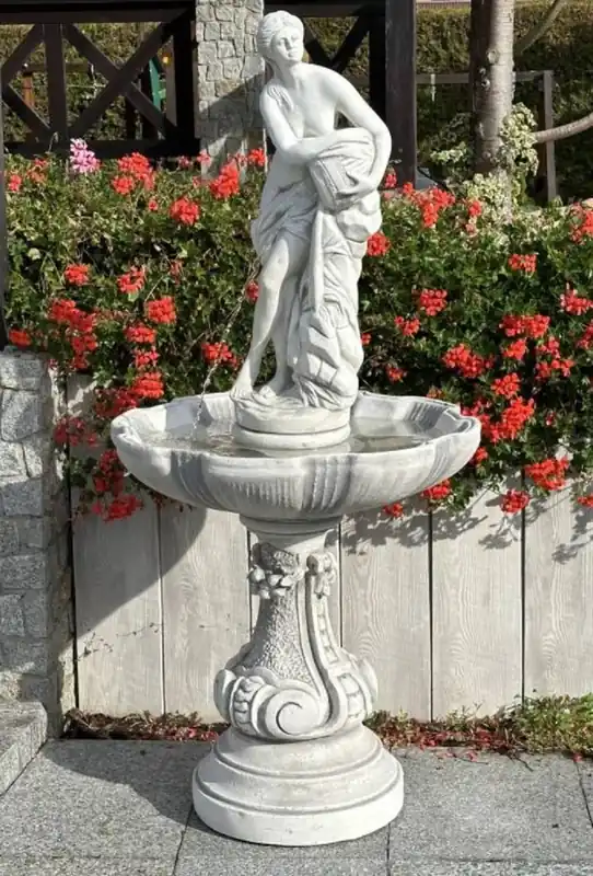 Casa Padrino Barock Springbrunnen Grau Ø 73 x H. 155 cm Kostenloser Versand