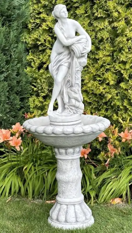 Casa Padrino Barock Springbrunnen Grau Ø 63 x H. 152 cm Sonderaktion