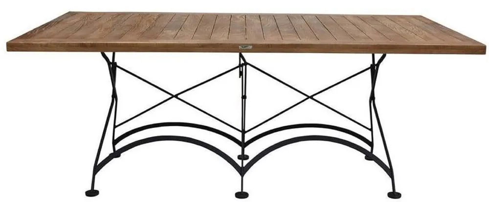 Nur Für Kurze Zeit Casa Padrino Jugendstil Garten Couchtisch Braun / Schwarz 150 x 60 x H. 48 cm - Klappbarer Gartentisch - Barock & Jugendstil Gastronomie & Garten Möbel