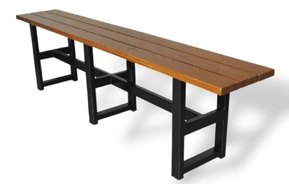 Casa Padrino Biergarten Industrie Stil Sitzbank Dunkelbraun / Schwarz 200 x 35 x H. 45 cm - Massivholz Bank - Biergarten Terrassen Gastronomie Möbel Neu Im Sortiment