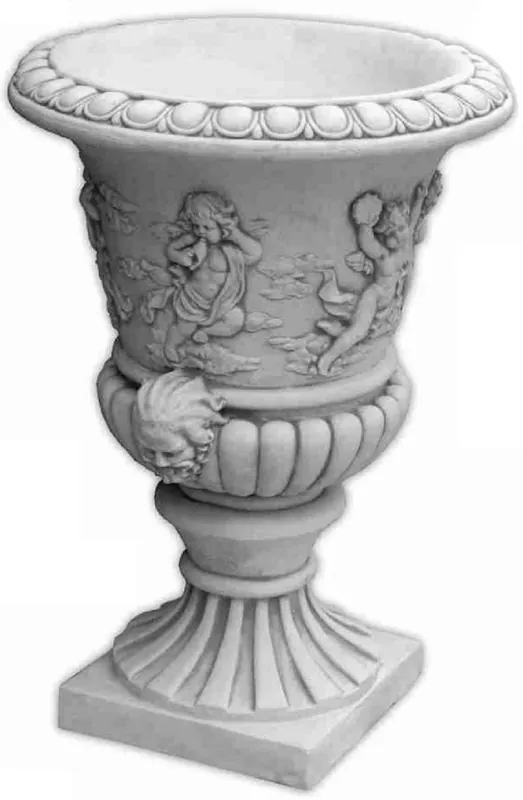 Preisreduziert Casa Padrino Barock Garten Deko Blumentopf Grau Ø 55 x H. 78 cm - Prunkvoller Pflanzentopf im Barockstil - Barock Garten Deko - Barock Terrassen Deko - Barock Deko Accessoires