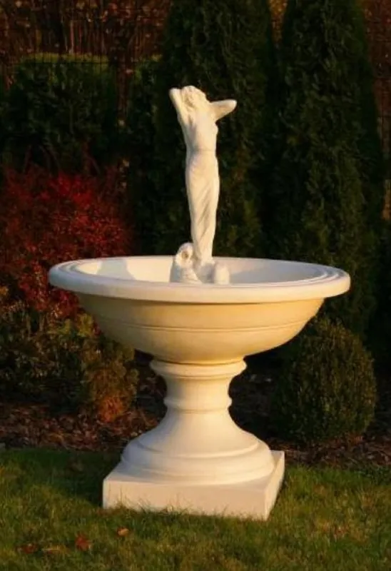 Casa Padrino Barock Springbrunnen Sandfarben Ø 102 x H. 146 cm - Prunkvoller Gartenbrunnen im Barockstil - Runder Gartendeko Stein Brunnen - Barock Garten Deko Accessoires Jetzt Kaufen