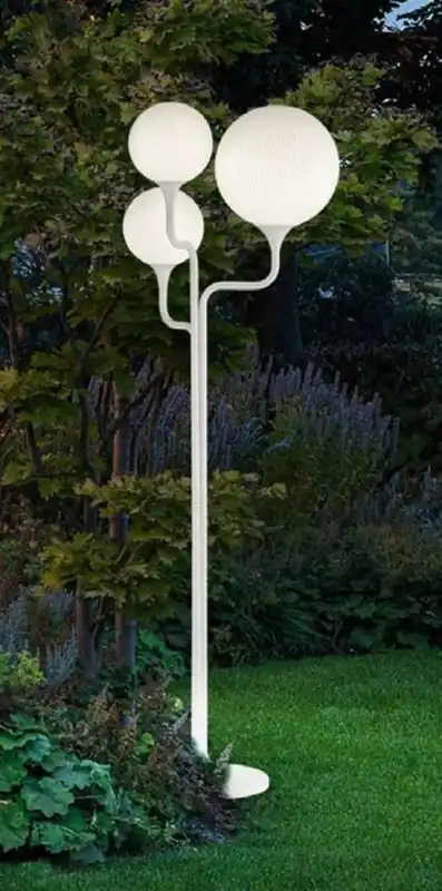 Casa Padrino Luxus Außenstehleuchte Weiß 52 x 45 x H. 170 cm - Elegante Gartenlaterne - Gartenbeleuchtung - Außenbeleuchtung - Luxus Qualität - Made in Italy Solange Der Vorrat Reicht