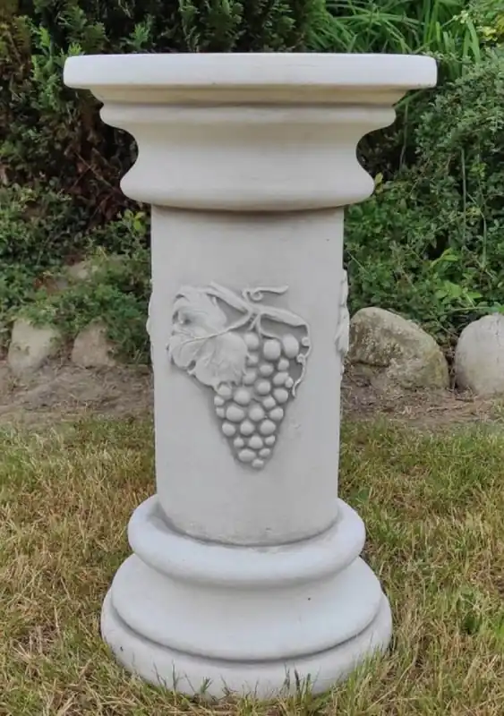 Must-Have Casa Padrino Barock Säule Grau Ø 30 x H. 51 cm - Prunkvolle Gartensäule im Barockstil - Gartendeko Stein Säule - Barock Garten & Terrassen Deko Accessoires