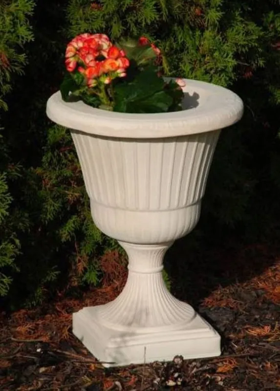Günstig Casa Padrino Barock Garten Deko Blumentopf Weiß Ø 39 x H. 52 cm - Runder Pflanzentopf im Barockstil - Barock Garten Deko - Barock Terrassen Deko - Barock Deko Accessoires