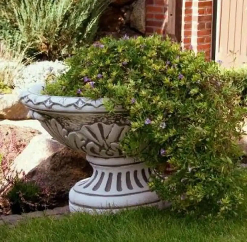 Casa Padrino Barock Garten Deko Blumentopf Grau 36 x 26 x H. 40 cm - Ovaler Pflanzentopf im Barockstil - Barock Garten Deko - Barock Terrassen Deko - Barock Deko Accessoires Begrenztes Angebot