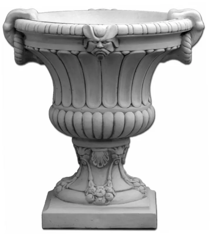 Casa Padrino Barock Garten Deko Blumentopf Grau 84 x 80 x H. 90 cm - Prunkvoller Pflanzentopf im Barockstil - Barock Garten Deko - Barock Terrassen Deko - Barock Deko Accessoires Bestpreis