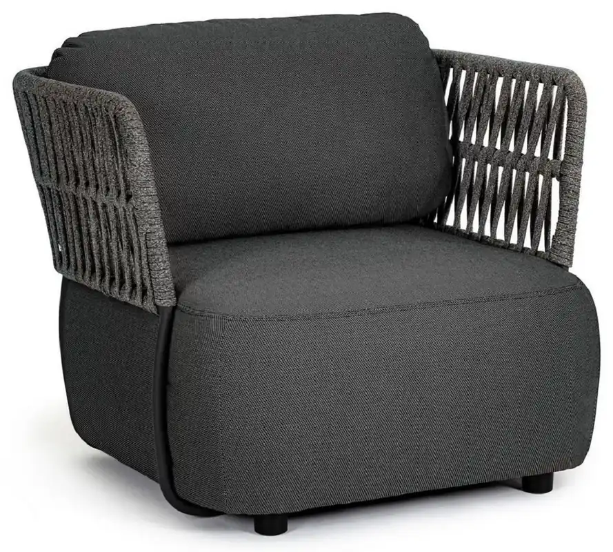Begrenztes Angebot Casa Padrino Luxus Gartensessel Anthrazit / Grau / Schwarz 92 x 86 x H. 79 cm - Wetterbeständiger Garten Sessel - Terrassen Sessel - Garten Möbel - Terrassen Möbel - Outdoor Möbel