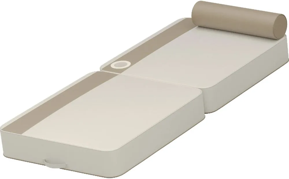 Gleich Bestellen Casa Padrino Luxus Wasserliege Weiß / Taupe 190 x 80 x H. 17 cm - Wasserdichte Kunstleder Wasser Liege mit Kopfstütze und Getränkehalter - Sonnenliege - Hotel Pool Accessoires - Luxus Qualität