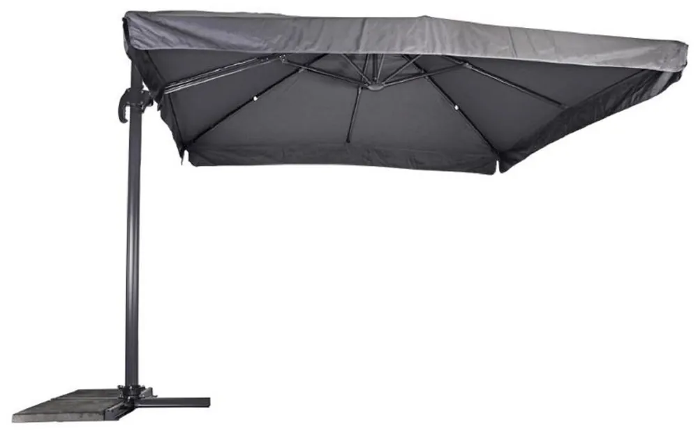 Meistverkauft Casa Padrino Luxus Ampelschirm mit Ständer Anthrazit / Grau 300 x 300 cm - Garten Sonnenschirm - Terrassen Sonnenschirm - Balkon Sonnenschirm - Garten Terrassen Balkon Accessoires