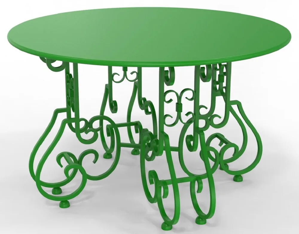 Highlight Casa Padrino Jugendstil Gartentisch Ø 120 x H. 73,5 cm - Verschiedene Farben - Runder Schmiedeeisen Garten & Terrassen Tisch - Jugendstil Schmiedeeisen Garten & Terrassen Möbel
