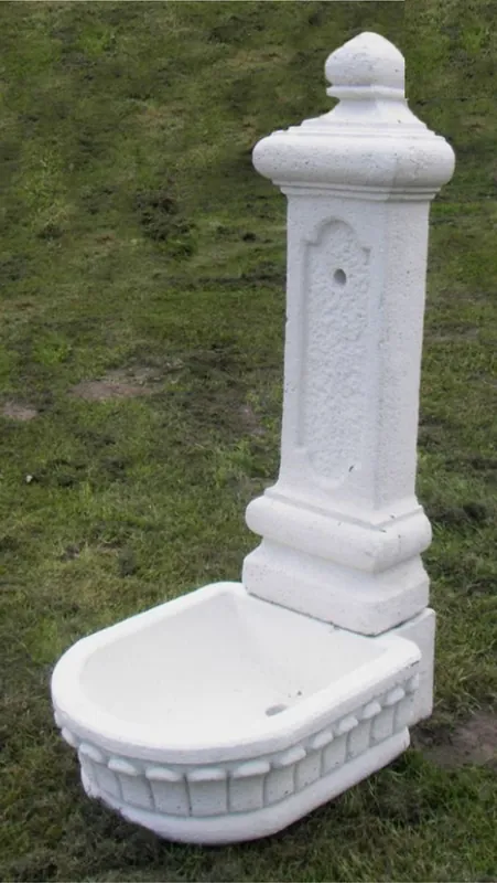 Casa Padrino Jugendstil Wandbrunnen Weiß H. 122 cm - Prunkvoller Gartenbrunnen - Gartendeko Stein Brunnen - Barock & Jugendstil Garten Deko Accessoires Markenware