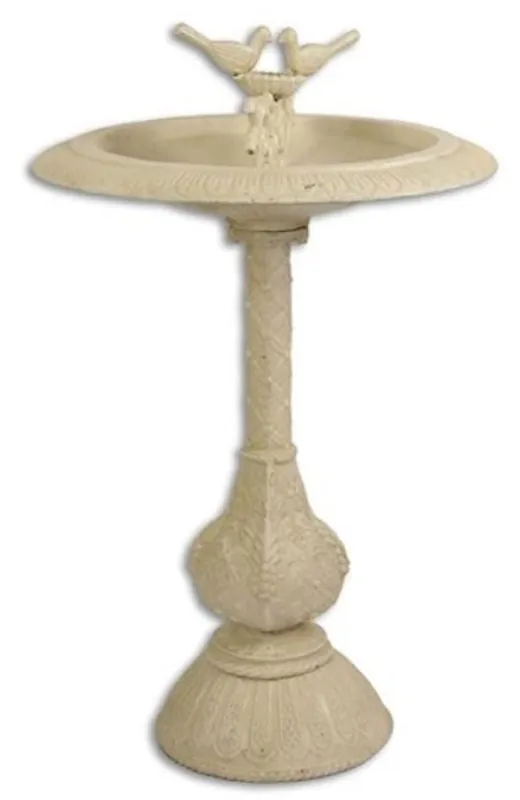 Beliebt Casa Padrino Jugendstil Vogelbad mit 2 dekorativen Vögelchen Antik Weiß H. 77,5 cm - Gusseisen Vogeltränke - Garten & Terrassen Deko Accessoires